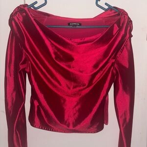 Express Women's Red Satin Top